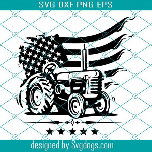 USA Farm Tractor Svg, American Flag Patriotic USA Farm Tractor Svg, US Farmer Svg, Tractor Svg, For 4th Of July Svg