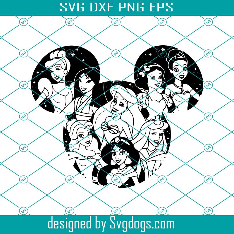 Disney Princess Svg, Disney Ears Svg, Disney Princesses Svg File ...