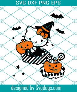 Hello Kitty Trick Or Treat Halloween Svg, Hello Kitty Svg, Halloween Gift Svg, Pumpkin Svg