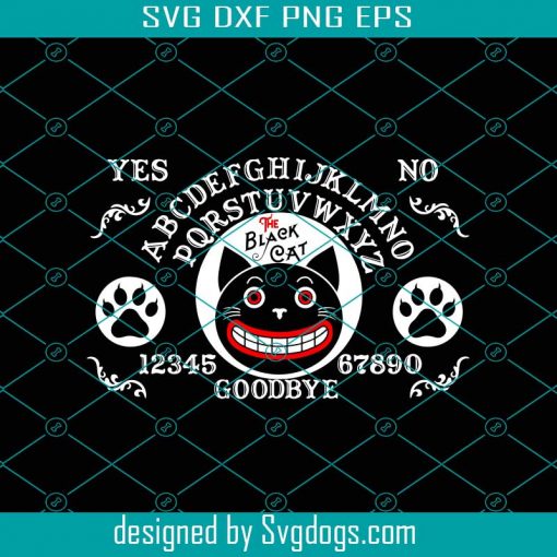 Black Cat Ouija Board Svg, Magical Cat Svg, Animal Svg