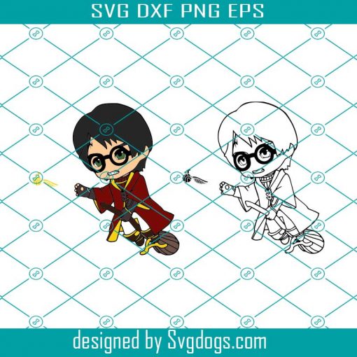 Little Harry Flying On A Broom Svg, Harry Svg, Cute Wizard Toddler Vector Art Svg, Quidditch Harry Chasing Snitch Svg