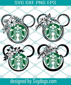 Disney Starbucks Svg, Starbucks Logo Svg, Disney Floral Svg, Starbucks ...