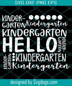 Hello Kindergarten SVG, Distance Learning Saying SVG, Back to School Quote Virtual Kindergartner Svg