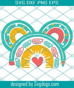 Mickey Ears Rainbow Svg, School Svg, Teaching Supply Svg