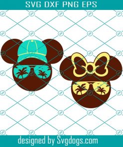 Mickey Head Cap And Sunglasses Svg, Summer Beach Svg, Bundle Disney Svg