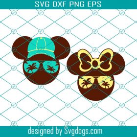 Mickey Head Cap And Sunglasses Svg, Summer Beach Svg, Bundle Disney Svg ...