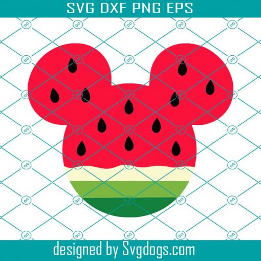 Mickey Head Watermelon Svg, Disney Fruits Svg, Summer Svg