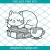 Cat Svg, Cute Cat With Yarn Ball Cutting File Kitty Cuttable Cat Mama Funny Cats Animal Knitting Lover Svg, Vinyl Shirt Stamp Svg