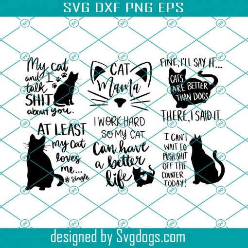 Funny Cat Svg Bundle, Cat Svg, Kitten Svg, Cat Lady Svg, Crazy Cat Lady Svg, Cat Lover Svg, Cats Svg, Kitty Svg