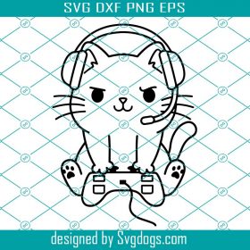 Gamer Cat Svg, Funny Nerd Geek Cat Videogames Svg, Gaming Svg, Vinyl ...