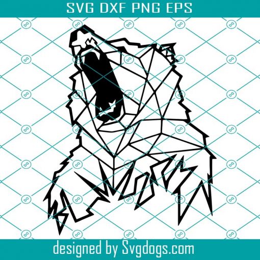 Geometric Bear Svg, Bear Svg, Animal Svg, Geometric Svg, Line Art Svg, Wall Art Svg, Digital Decal Svg