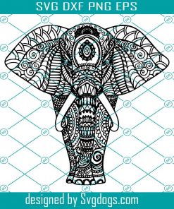 Mandala Elephant Print Svg, Mandala Digital Design Svg, Mandala Svg