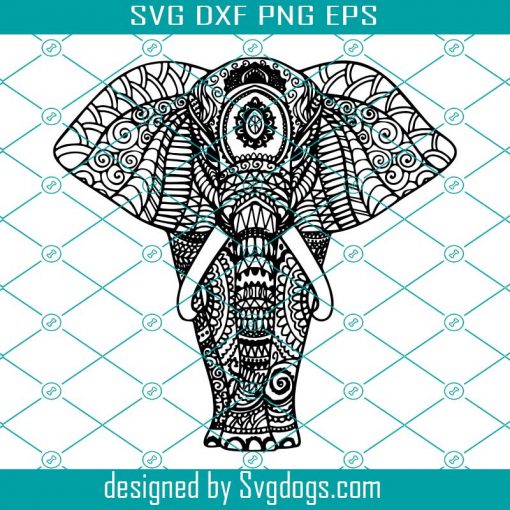 Mandala Elephant Print Svg, Mandala Digital Design Svg, Mandala Svg