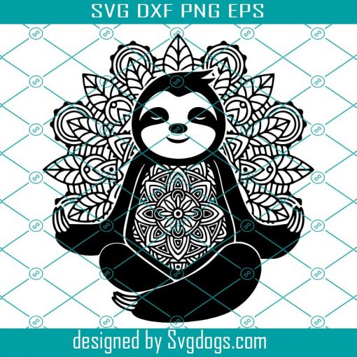 Mandala Sloth Svg, Mandala Digital Design Svg, Mandala Svg