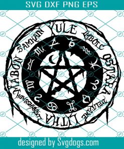 Wicca Svg, Pagan Svg, Wheel Of The Year Svg, Calendar Svg, Pentagram Svg