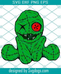 Angry Voodoo Doll With Fangs Svg, Green Doll Monster Svg, Funny Halloween Svg, Scary Svg