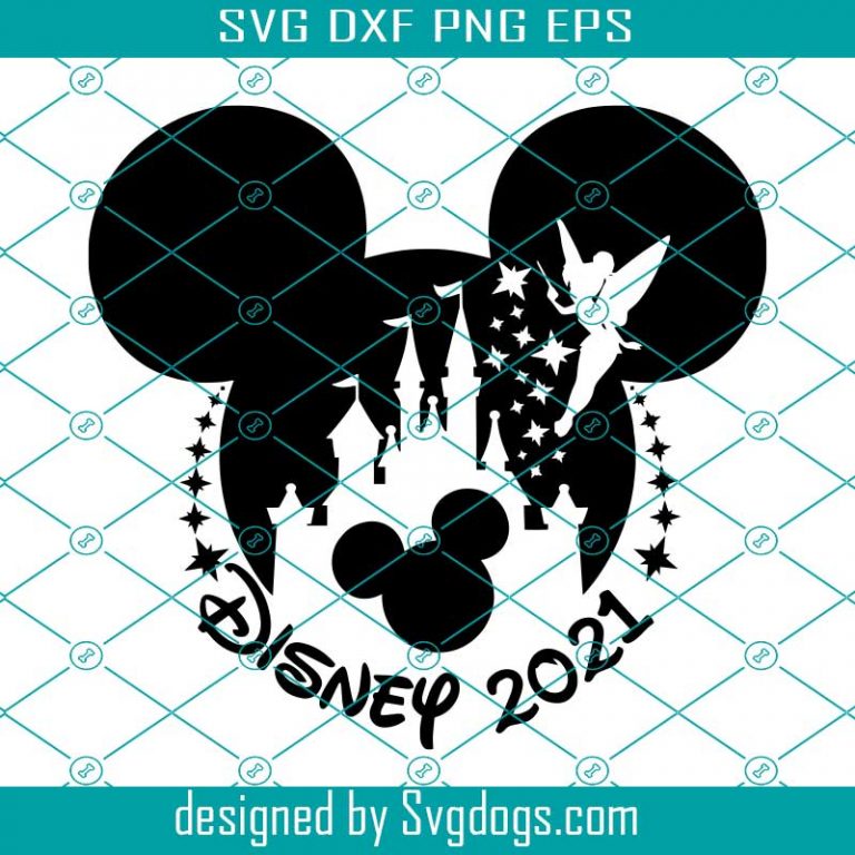 Download Disney Castle Mickey Mouse Head Silhouette Tinker Bell ...