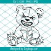 Evil Bear With Broken Heart Svg, Bear Svg, Animal Svg, Halloween Svg