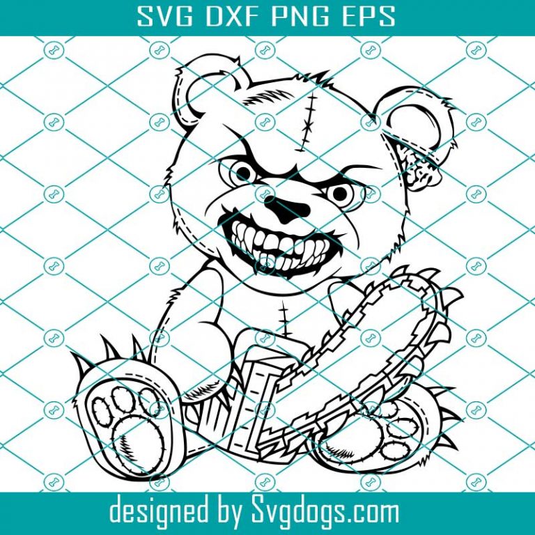 Evil Bear With Chainsaw Svg, Bear Svg, Halloween Svg, Animal Svg