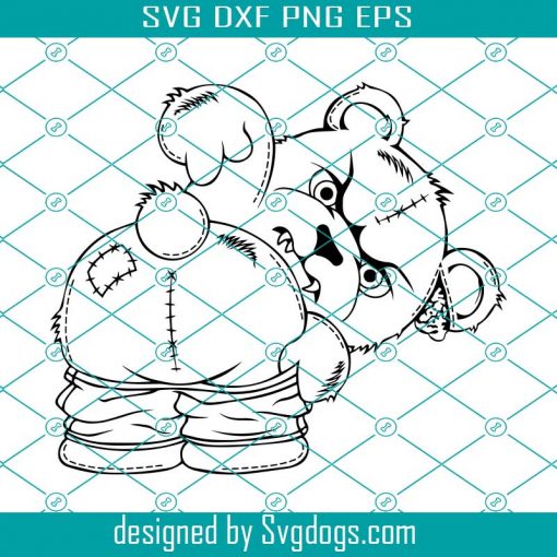 Evil Bear Svg, Bear In Jeans Svg, Kiss My Ass Svg, Halloween Svg