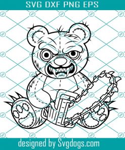 Teddy Bear Killer Svg, Chainsaw Svg, Creepy Bear Svg, Halloween Svg