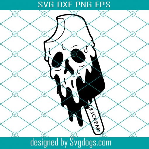 Skull Ice Cream Scream Svg, Print For T Shirt Skeleton Svg, Halloween Svg