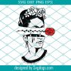 Split Woman With Rose Horror Svg, Girl Svg, Flower Svg