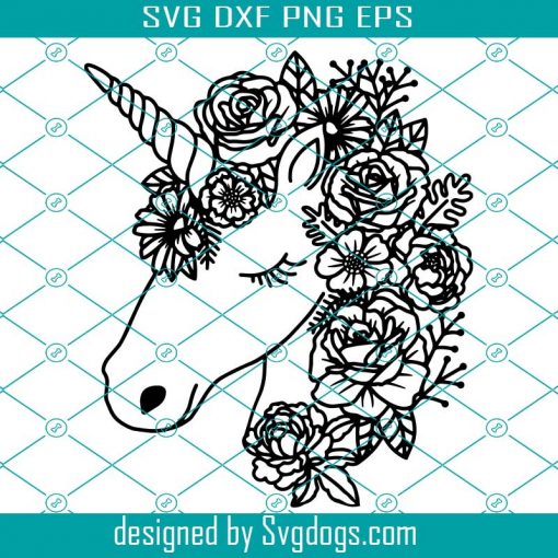 Unicorn Svg, Cute Floral Unicorn Horn For Shirt Iron On Svg, Also Includes Svg