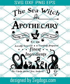 Sea Witch Apothecary Svg, Tshirt Design Svg, Villain Svg, Halloween Party Svg, Vacation Svg