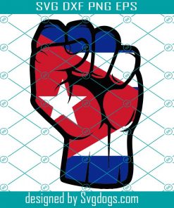 Cuba Cuban Hand Fist Power Unity Flag Caribbean Country World Nation Sign Design Element Logo Svg, Cuba Cuban Svg