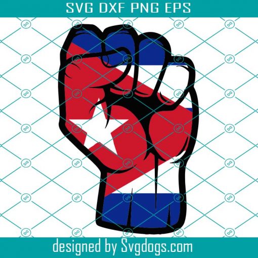 Cuba Cuban Hand Fist Power Unity Flag Caribbean Country World Nation Sign Design Element Logo Svg, Cuba Cuban Svg