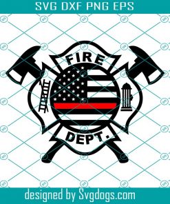 Thin Red Line Fire Dept Svg, Logo Svg, Vinyl Cutter Ready Svg, CNC Clipart Graphic 0389 Svg