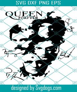 Queen Band Svg, Queen Forever Svg, Queen Band All Signatures Svg, Music Lover Svg, Rock Band Svg