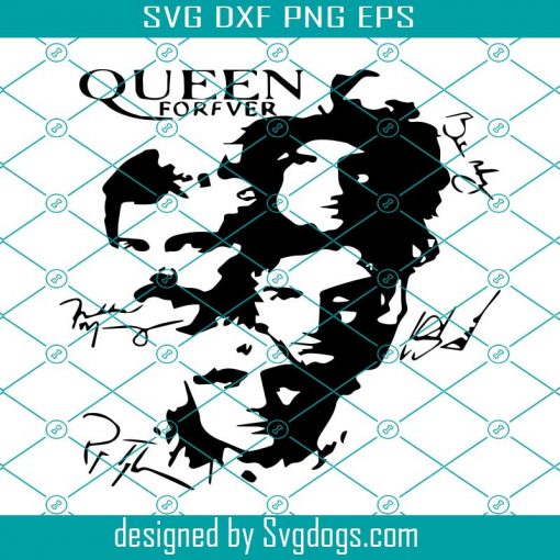 Queen Band Svg, Queen Forever Svg, Queen Band All Signatures Svg, Music Lover Svg, Rock Band Svg