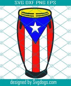 Puerto Rico Rican Bongo Drum Flag San Juan Island Country National Nation Symbol Logo Svg, USA Svg