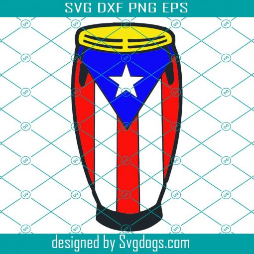 Puerto Rico Rican Bongo Drum Flag San Juan Island Country National Nation Symbol Logo Svg, USA Svg