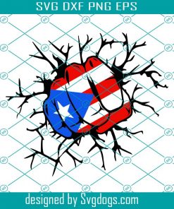 Puerto Rico Rican Fist Punch Break Wall Flag Country World Nation Map Sign Symbol Design Element Art Logo Svg, Element Art Logo Svg