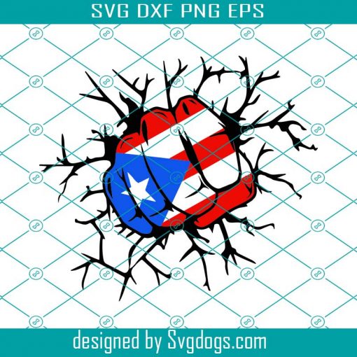 Puerto Rico Rican Fist Punch Break Wall Flag Country World Nation Map Sign Symbol Design Element Art Logo Svg, Element Art Logo Svg