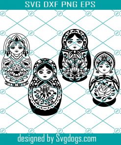 Layered Russian Doll Svg Bundle, Russian Nesting Doll Vector Svg Clipart,Cute Floral Doll Svg