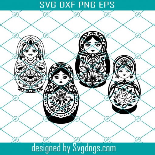 Layered Russian Doll Svg Bundle, Russian Nesting Doll Vector Svg Clipart,Cute Floral Doll Svg