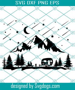 Mountain Svg, Mountain And Forest Svg, Camping Outdoors Adventure Svg, Pine Trees Svg, Hunting Svg, Mountain And Tree Camping Svg
