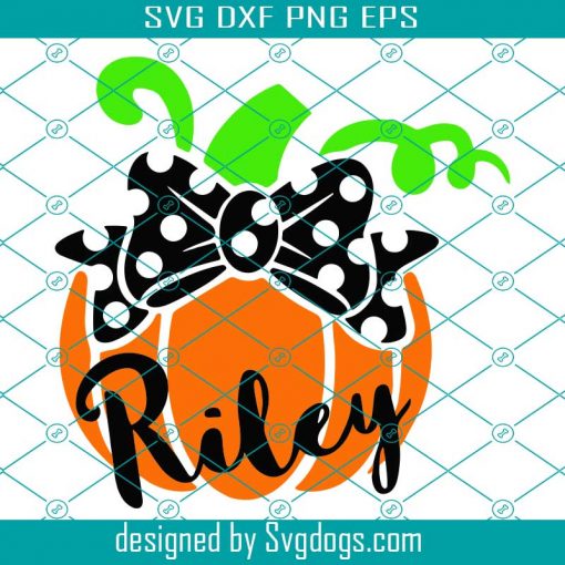 Cute Pumpkin Svg, Girl Halloween Svg, Pumpkin with Bow Svg, Monogram Svg, Fall Cut Files Svg, Girls Shirt Design Svg