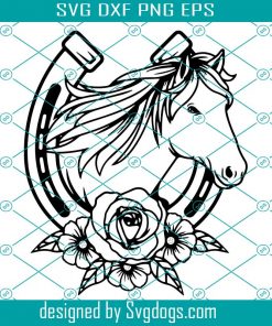 Horse Svg File, Horse Shoe Svg, Floral Horse Svg, Floral Horse Shoe Svg, Horse Shirt Svg, Horse Clipart Svg