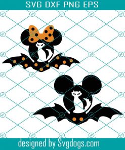 Disney Halloween Svg, Halloween Svg, Disney Svg, Mickey And Minnie Mouse Bat Svg