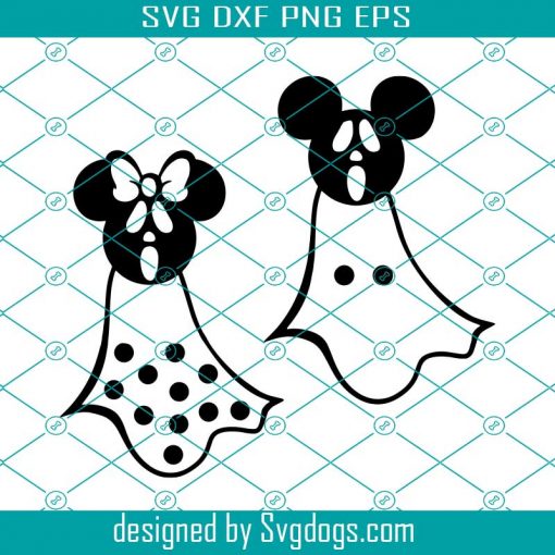 Disney Svg, Halloween Disney Svg, Ghost Svg, Mickey And Minnie Ghost Svg