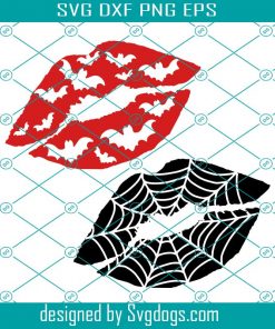Halloween Lips Svg, Spider Web Lips Svg, Bat Lips Svg, Witch Kiss Svg, Scary Hocus Pocus Svg