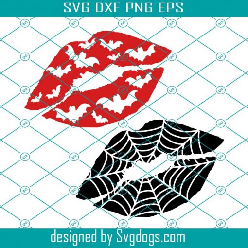 Halloween Lips Svg, Spider Web Lips Svg, Bat Lips Svg, Witch Kiss Svg, Scary Hocus Pocus Svg