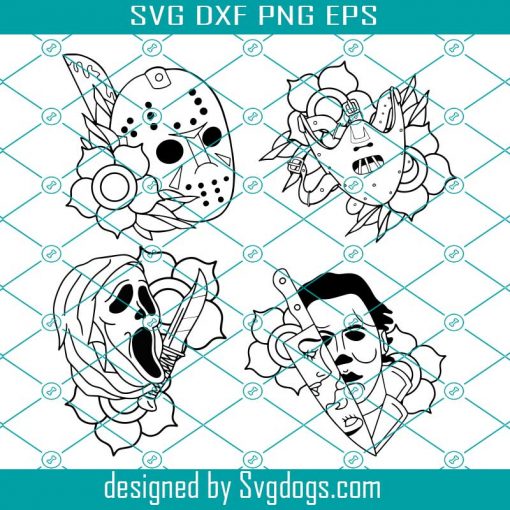 Classic Horror Traditional Tattoo Cricut Projects Svg, Instant Download Halloween Svg, Halloween Svg