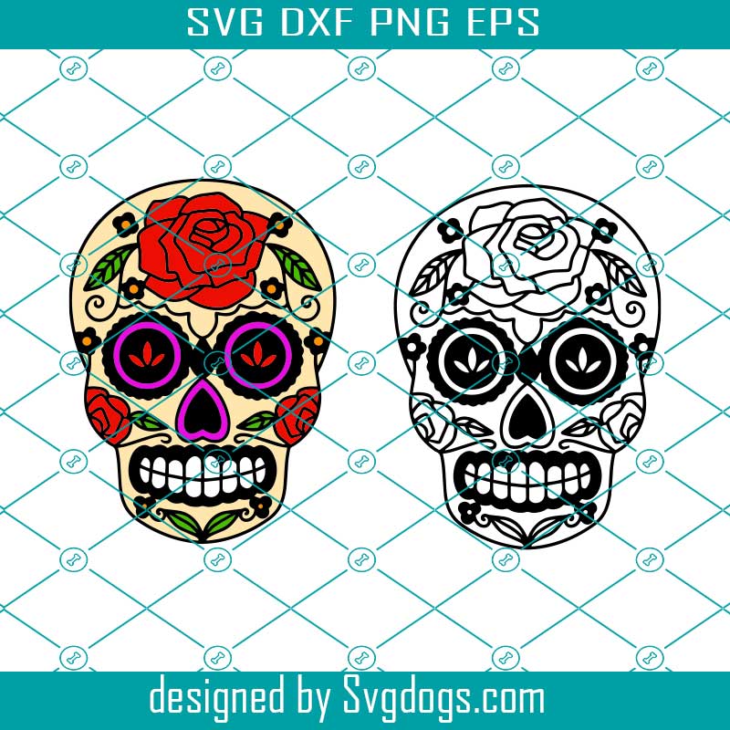 Download Layered Sugar Skull Svg Digital Cut File For Cricut And Silhouett Sugar Skull Svg Template Sugar Skull Svg Bundle Svgdogs