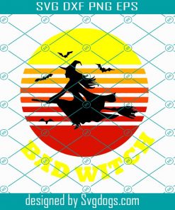 Halloween Bad Witch Tshirt Design Svg, Pumpkin Svg